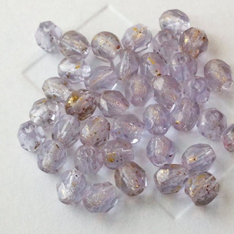 4mm Czech Fire Polish Beads - Alexandrite Marbled - Pack of 50