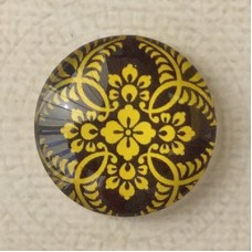 25mm Art Glass Backed Cabochons - World Mandala 1 - Each