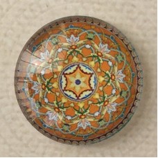 25mm Art Glass Backed Cabochons - World Mandala 12 - Each