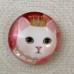 25mm Art Glass Backed Cabochons - Cat Face 18