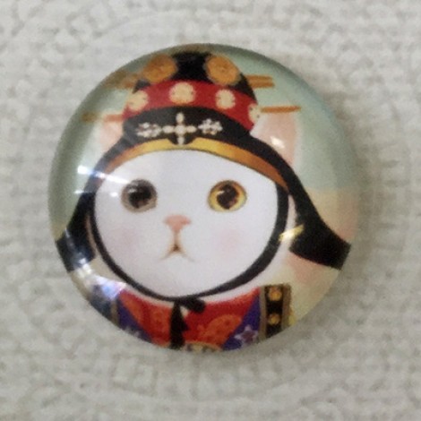 25mm Art Glass Backed Cabochons - Cat Face 10 - Each 25mm Art Glass Backed Cabochons - Cat Face 10 - Each