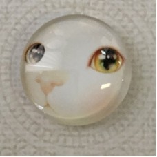 25mm Art Glass Backed Cabochons - Cat Face 1 - Each