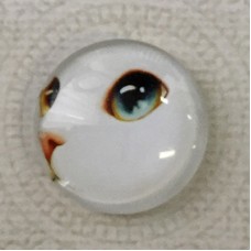 25mm Art Glass Backed Cabochons - Cat Face 2 - Each