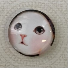 25mm Art Glass Backed Cabochons - Cat Face 3 - Each