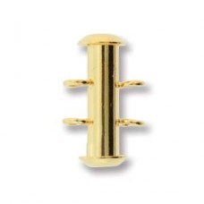 16mm 2-Strand Gold Plated Vertical Loop Slide Clasps - Pack of 2