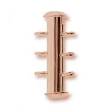 21mm Beadsmith 3-Strand Copper Plated Vertical Loop Slide Clasps - Each