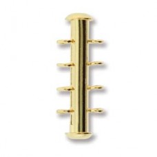26mm 4-Strand Gold Plated Vertical Loop Slide Clasps - Each