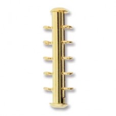 31mm 5-Strand Gold Plated Vertical Loop Slide Clasps - Pack of 2