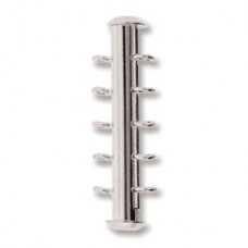 31mm 5-Strand Silver Plated Vertical Loop Slide Clasps - Pack of 2