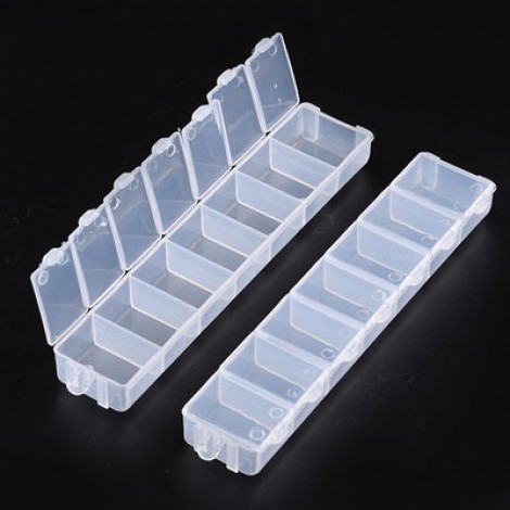 15cm Plastic Bead Container w/Flip top lids - Pk 2