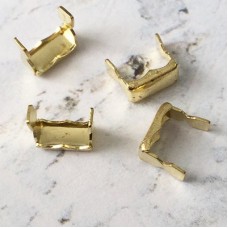 5mm Foldover Crimp Beads - Raw Brass - Pack of 10