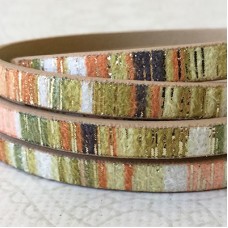 5x2mm Vegan Friendly PU Flat Faux Striped Fluoro Powder Leather - Colour 3 - 1.1m Strip
