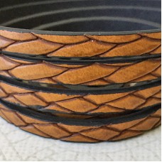 5x2mm Vegan Friendly PU Flat Braided Bolo Design Faux Leather - Tan - 1 metre length