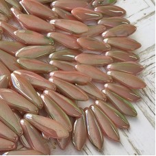 5x16mm Czech Daggers - Luster Pink Coral Olivine - Pack of 20