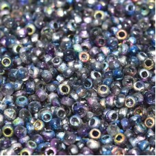8/0 Czech Seed Beads - Crystal Etched Magic Blue - 12.5gm