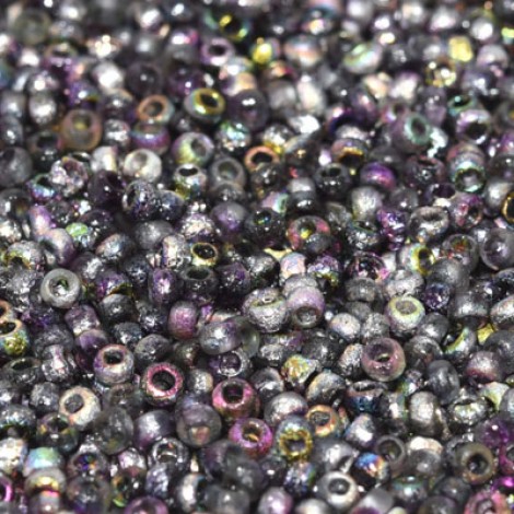 8/0 Czech Seed Beads - Crystal Etched Magic Purple