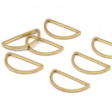 8x16mm Raw Brass Half-Moon Connectors - Pack of 10