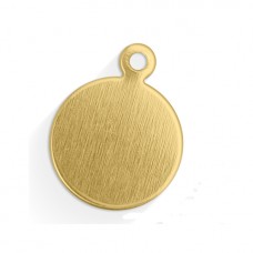 1/2" (12.5mm) 18ga ImpressArt Premium Circle Tags with Ring - Brass - Pack of 12