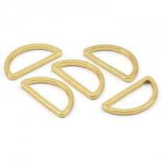 8x16x1mm Bright Gold Plated Brass Half-Moon Connectors - Pack of 4
