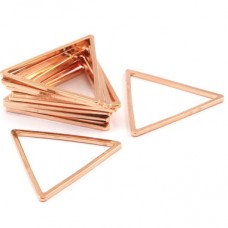 29x1.2mm Rose Gold Plated Triangle Link Connectors - Pack of 3