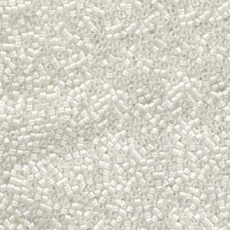 11/0 Delica Seed Beads - Lined White AB - 50gm Factory Pack