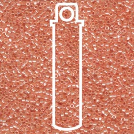 11/0 Delica Seed Beads - Transparent Peach Luster - 7.2gm 11/0 Delica Seed Beads - Transparent Peach Luster - 7.2gm