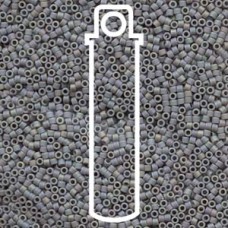11/0 Delica Beads - Matte Opaque Light Grey AB - 7.2gm