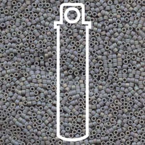11/0 Delica Beads - Matte Opaque Light Grey AB - 7.2gm 11/0 Delica Beads - Matte Opaque Light Grey AB - 7.2gm