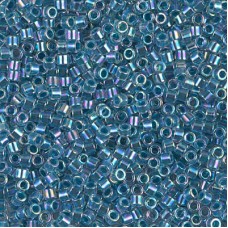 10/0 Miyuki Delica Seed Beads - Marine Blue Lined Crystal AB - 7.2gm