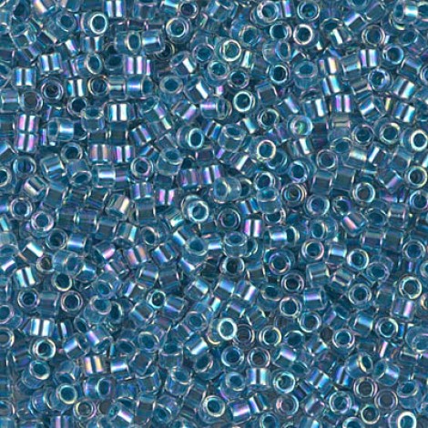 10/0 Miyuki Delica Seed Beads - Marine Blue Lined Crystal AB - 7.2g