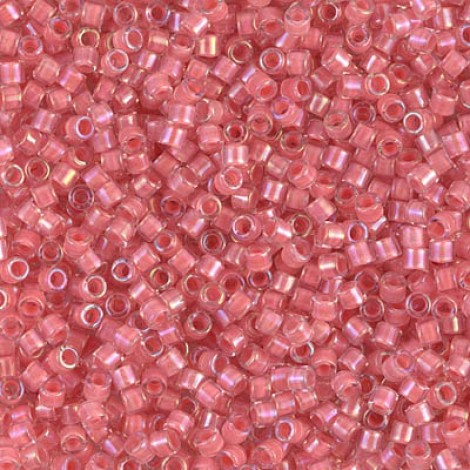 10/0 Miyuki Delica Seed Beads - Coral Lined Crystal Luster - 7.2g