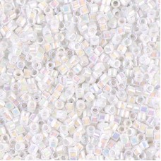 10/0 Miyuki Delica Seed Beads - White Pearl AB - 100gm Bulk Pack