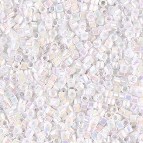 10/0 Miyuki Delica Seed Beads - White Pearl AB - 7.2g