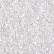 10/0 Miyuki Delica Seed Beads - White Opal AB - 7.2gm