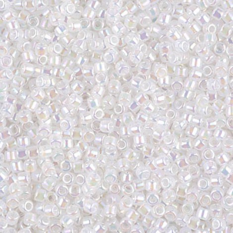 10/0 Miyuki Delica Seed Beads - White Opal AB 
