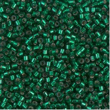10/0 Miyuki Delica Seed Beads - Dyed Silverlined Emerald - 7.2gm