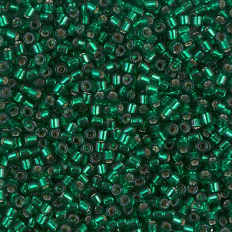 10/0 Miyuki Delica Seed Beads - Dyed Silverlined Emerald - 7.2g