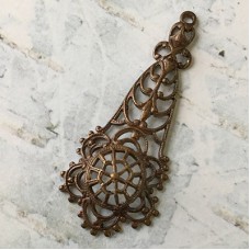 44x24mm Vintaj Natural Brass - Alchemy Filigree Drop - Pack of 2