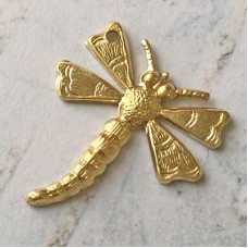 18.5x20.5mm Vintaj Vogue Bass Flying West Dragonfly Drop - Per Pair