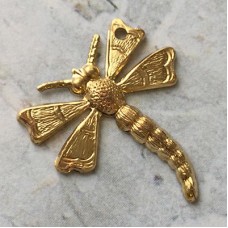 18.5x20.5mm Vintaj Vogue Bass Flying East Dragonfly Drop - Per Pair