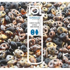 5x2mm SuperDuo Czech Beads - Milky Way Mix - 24gm