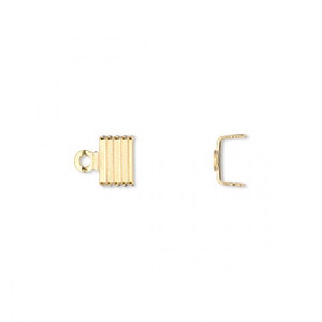 6.5x4.5mm Gold Plated Cord End Crimp