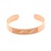 5.5in Diam Centerline Rose Gold Pl Stainless Steel Adjustable Beading Bracelet Cuff - 3 Rows