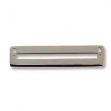 8x35mm Centerline Rhodium Plated Stainless Steel Beading Pendant - 1 row - Pack of 4