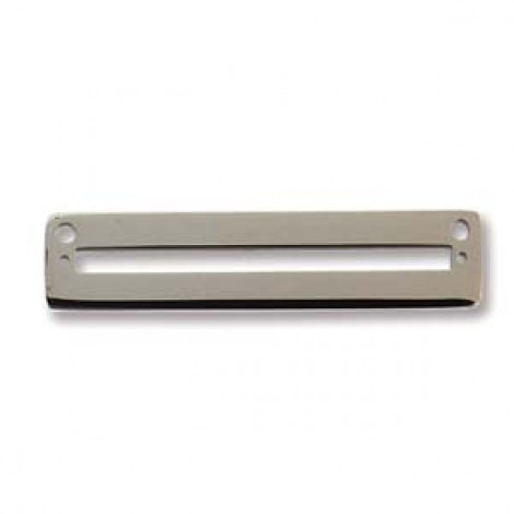 8x35mm Centerline Rhodium Plated Stainless Steel Beading Pendant - 1 row - Pack of 4 8x35mm Centerline Rhodium Plated Stainless Steel Beading Pendant - 1 row - Pack of 4