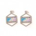 20x15mm Centerline Rhodium Plated Stainless Steel Beading Earrings - 3 rows