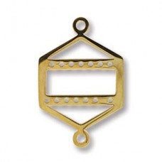 23x15mm Centerline Gold Plated Stainless Steel Beadable Link - 3 rows - Each