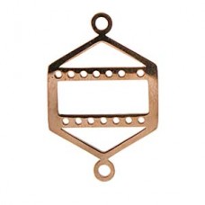 23x15mm Centerline Rose Gold Plated Stainless Steel Beadable Link - 3 rows - Each