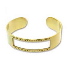 5.5in Diam Centerline Gold Pl Stainless Steel Adjustable Beading Bracelet Cuff - 7 Rows - Each
