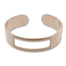 8in Diam Centerline Rose Gold Pl Stainless Steel Adjustable Beading Bracelet Cuff - 7 Rows - Each